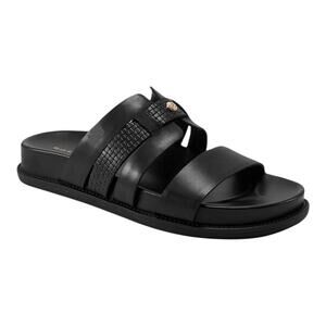 Easy Spirit Women's Trevin Leather Banded Slip On Slide Sandals Black Size 9